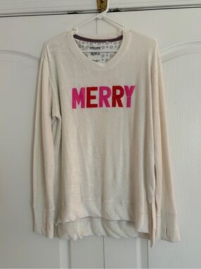Cozy 'MERRY' Cream Holiday Sweatshirt